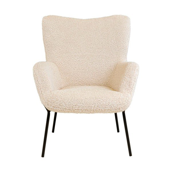 Кремаво кресло от изкуствен косъм Glasgow – Bonami Essentials-image-2