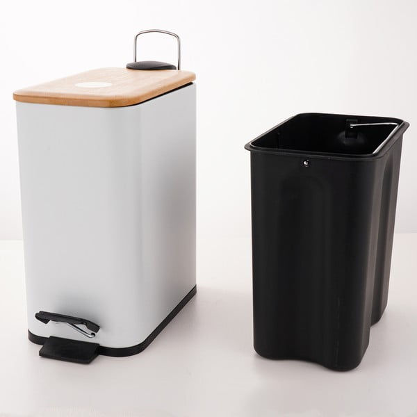 Бяло стоманено кошче за боклук с педал 5 l   Erik – Spirella-image-2