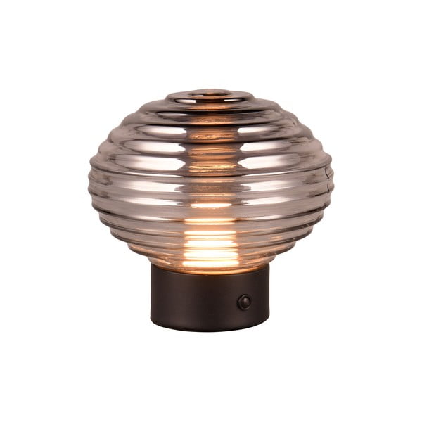 Черно-сива димируема настолна LED лампа със стъклен абажур (височина 14,5 cm) Earl - Trio-image-1