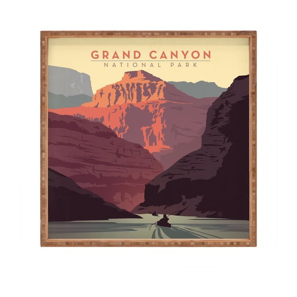 Дървен декоративен поднос за сервиране Grand Canyon, 40 x 40 cm - Unknown