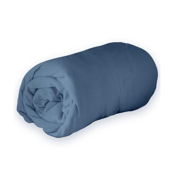 Тъмносин еластичен чаршаф от джърси 90x190 cm Jersy – douceur d'intérieur-image-1