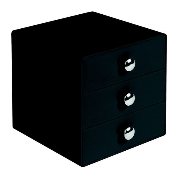 Черен органайзер с три чекмеджета - iDesign
