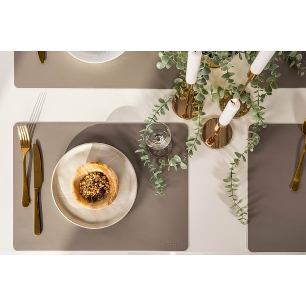 Постелка от рециклирана кожа в сиво и бежово, 33 x 45 cm Titan - ZicZac-image-1