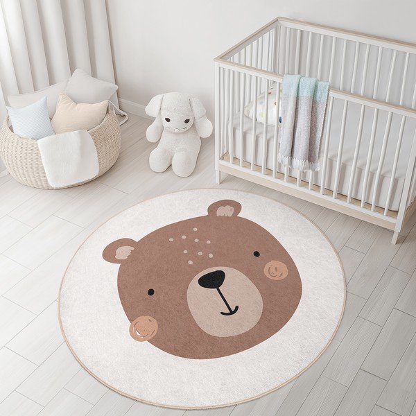 Кафяв/кремав детски килим подходящ за пране ø150 cm Teddy Bear – Mila Home-image-2