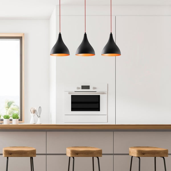 Черно висящо осветително тяло с метален абажур Berceste – Opviq lights-image-2