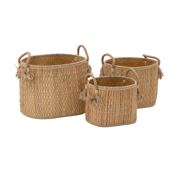 Комплект от 3 плетени кошници за съхранение Natural - InArt