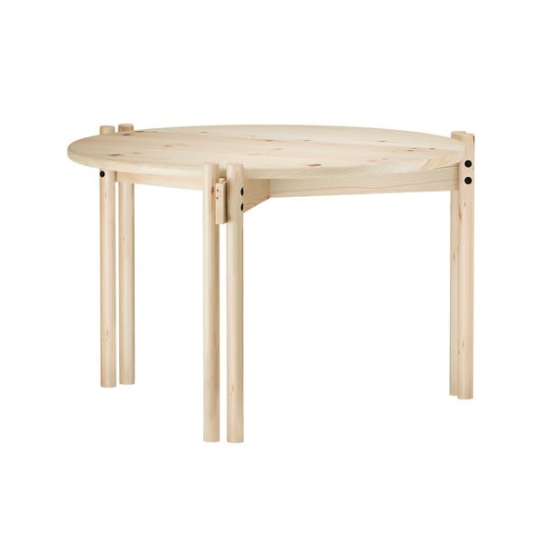 Кръгла масичка за кафе от масивен бор естествена ø 60 cm Sticks – Karup Design-image-3