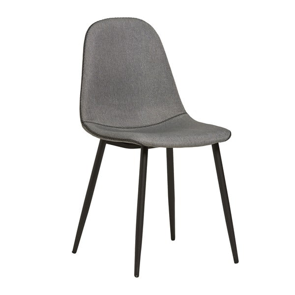 Комплект от 4 сиви трапезни стола с черни шевове Tempo - Marckeric