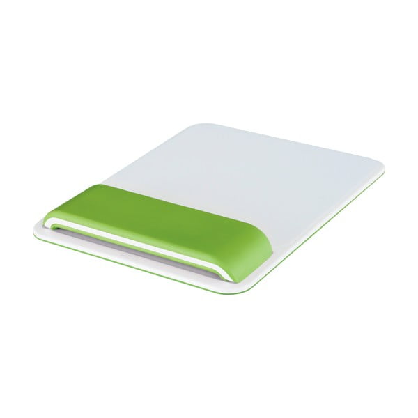 Бяло-зелена подложка за мишка WOW - Leitz