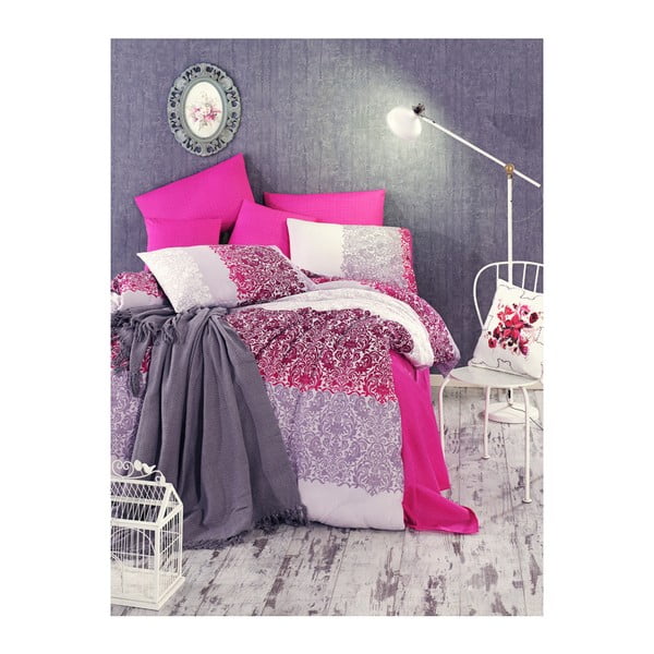 Спално бельо с чаршаф за единично легло Sassa, 160 x 220 cm - Unknown