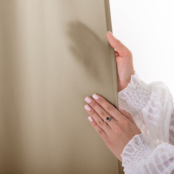 Бежово затъмняващо перде 140x250 cm Carli Tie – Restilo-image-4