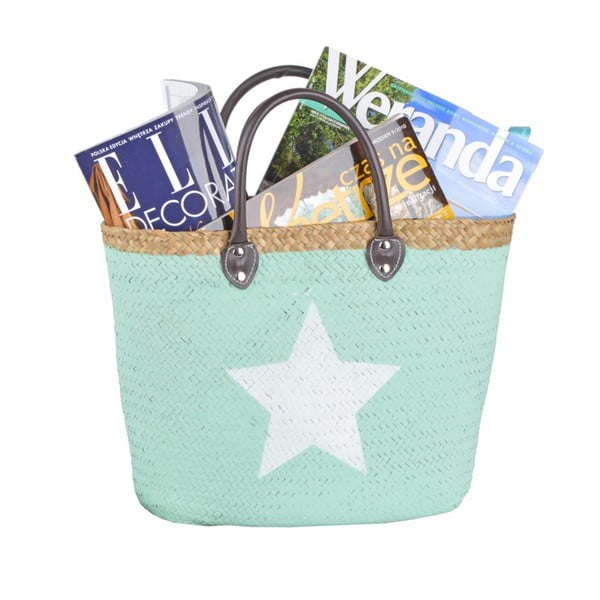 Proutěný košík Star, mátový-image-1