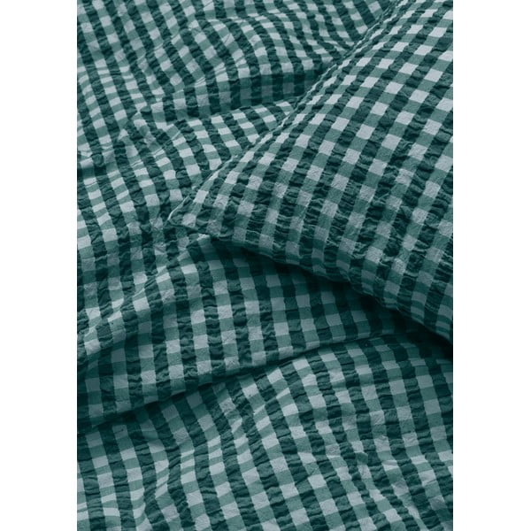 Зелено-синьо  единично  крепово спално бельо 140x200 cm Bæk&Bølge – JUNA-image-2