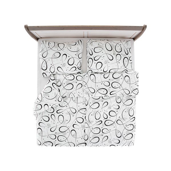 Черно-бяло крепирано спално бельо за единично легло 140x200 cm Top Class - B.E.S.-image-2