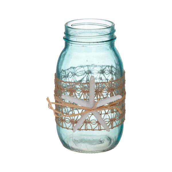 Светлосиньо стъкло Морска ваза, ⌀ 10 cm - InArt