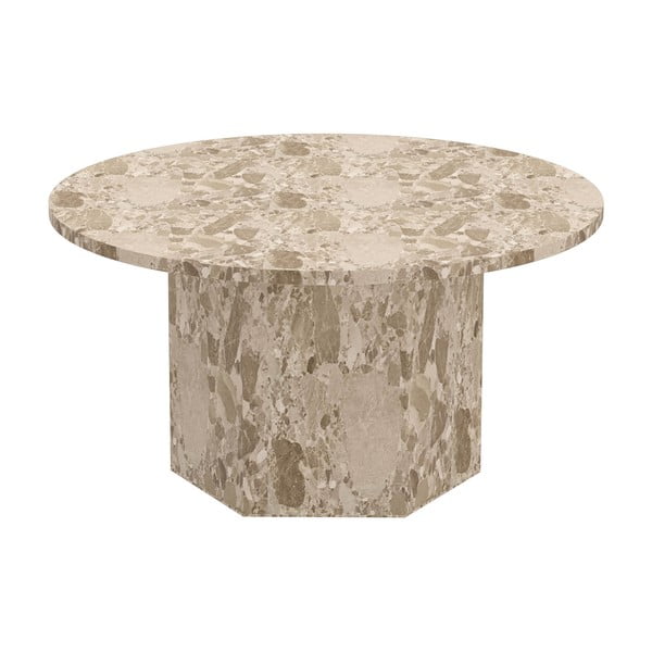 Светлокафява мраморна кръгла масичка за кафе ø 80 cm Naxos – Actona-image-4