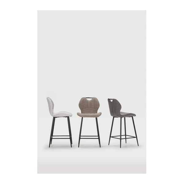Сиви бар столове в комплект 2 бр. (височина на седалката 65 cm) Muli – Marckeric-image-1