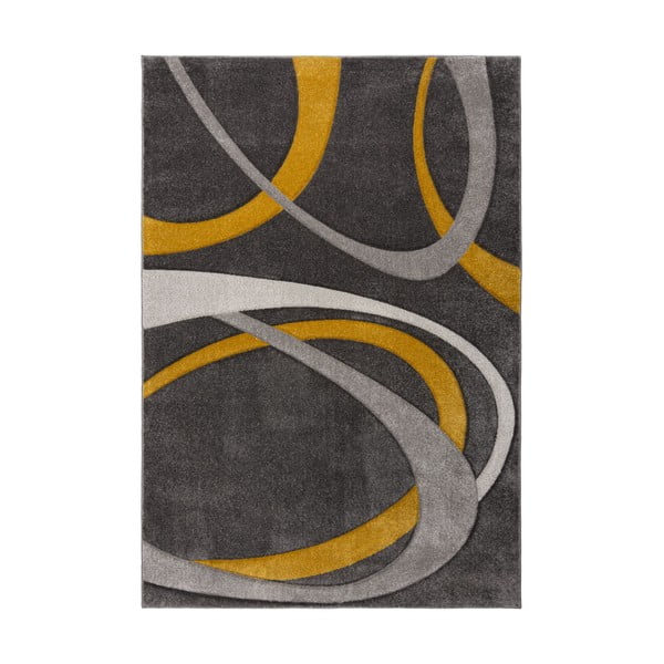 Килим в цвят жълта охра и сиво 160x230 cm Elude Orb – Flair Rugs