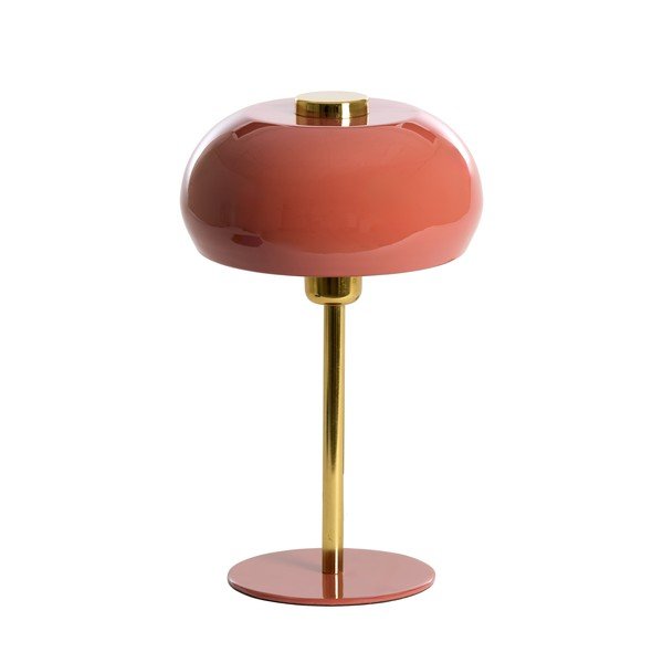 Настолна лампа в цвят сьомга с метален абажур (височина 34 cm) Surin – Light & Living