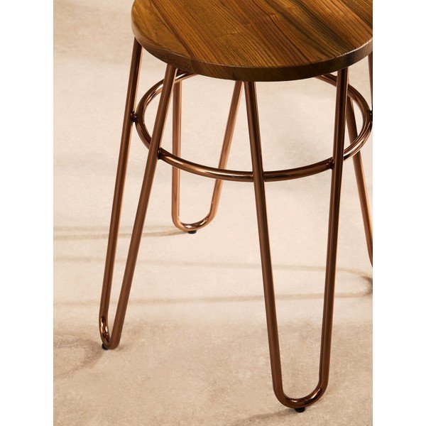 Стол от масивен бряст в естествен цвят/розово златист District – Premier Housewares-image-4
