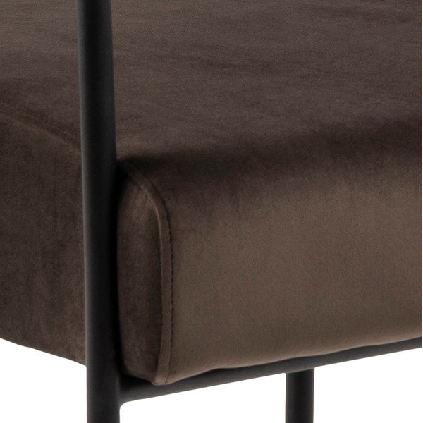 Тъмнокафяво кадифено кресло Cloe - Actona-image-3