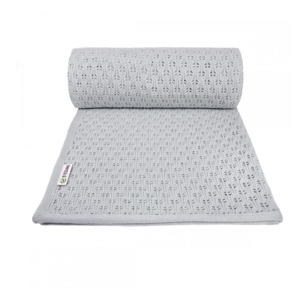 Сиво плетено бебешко одеяло със съдържание на памук , 80 x 100 cm Summer - T-TOMI
