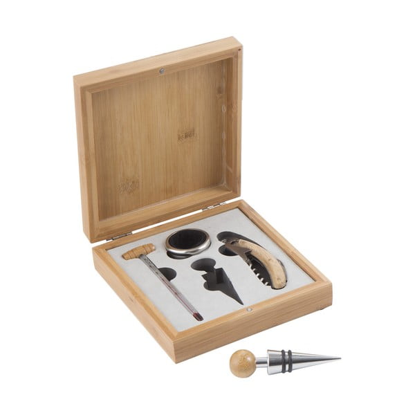 Комплект за вино от четири части в бамбукова кутия за подаръци Инструмент за вино - Brandani
