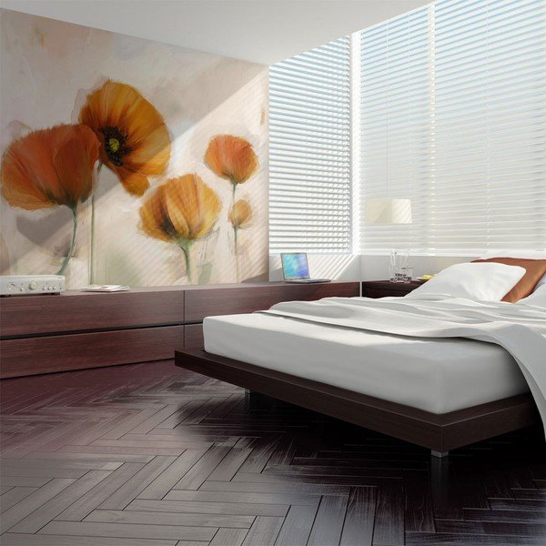 Широкоформатен тапет Vintage , 400 x 309 cm Poppies - Artgeist-image-1
