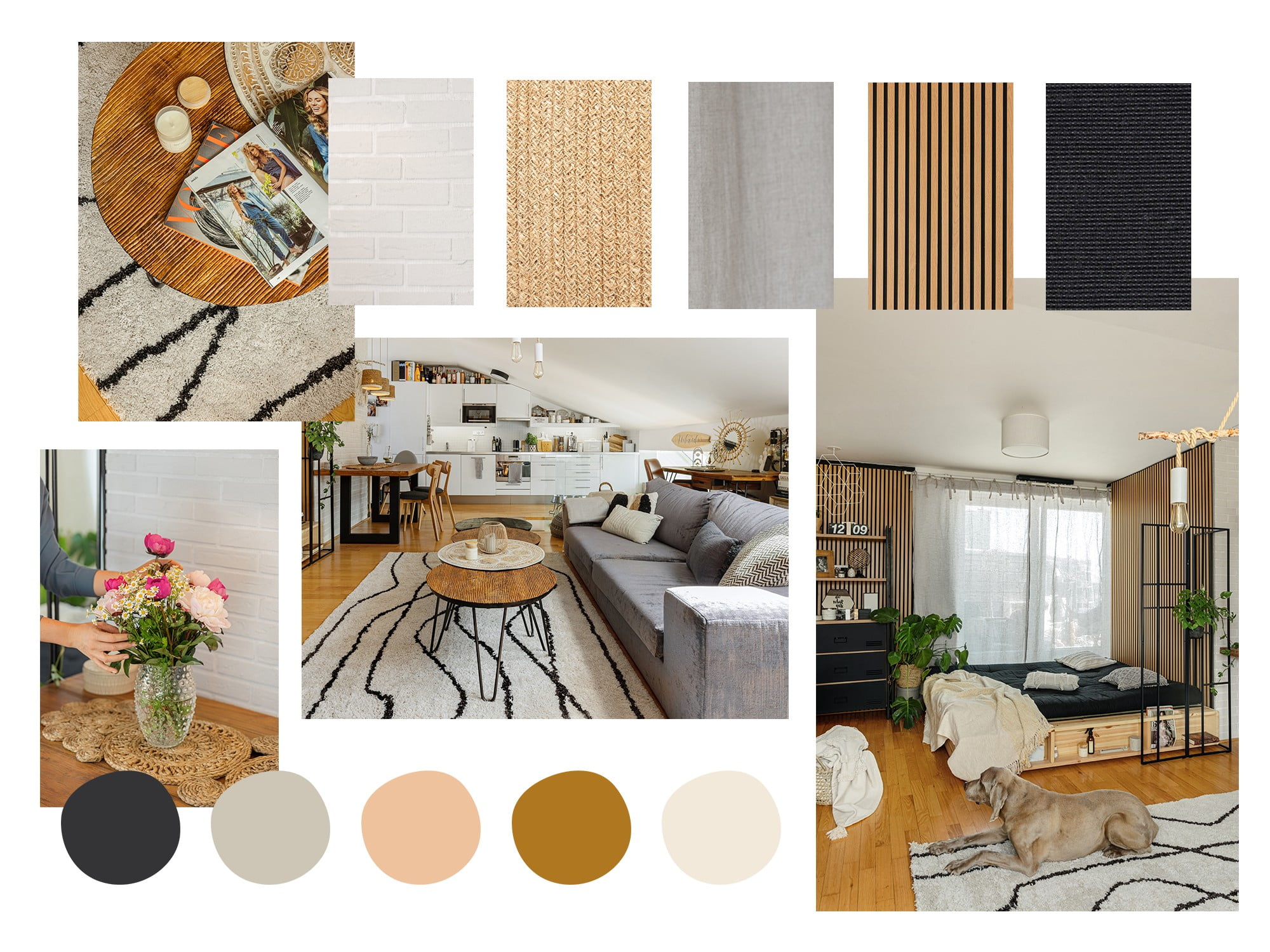 Комбинация от цветове и материали в интериора на апартамента на Никол.
